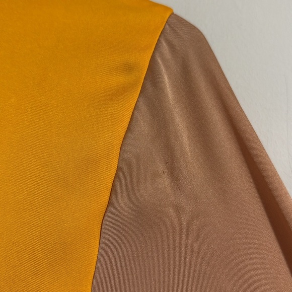 Acler empire dress size mustard orange and nude two tone assymetrical pleated 6 - Picture 12 of 12